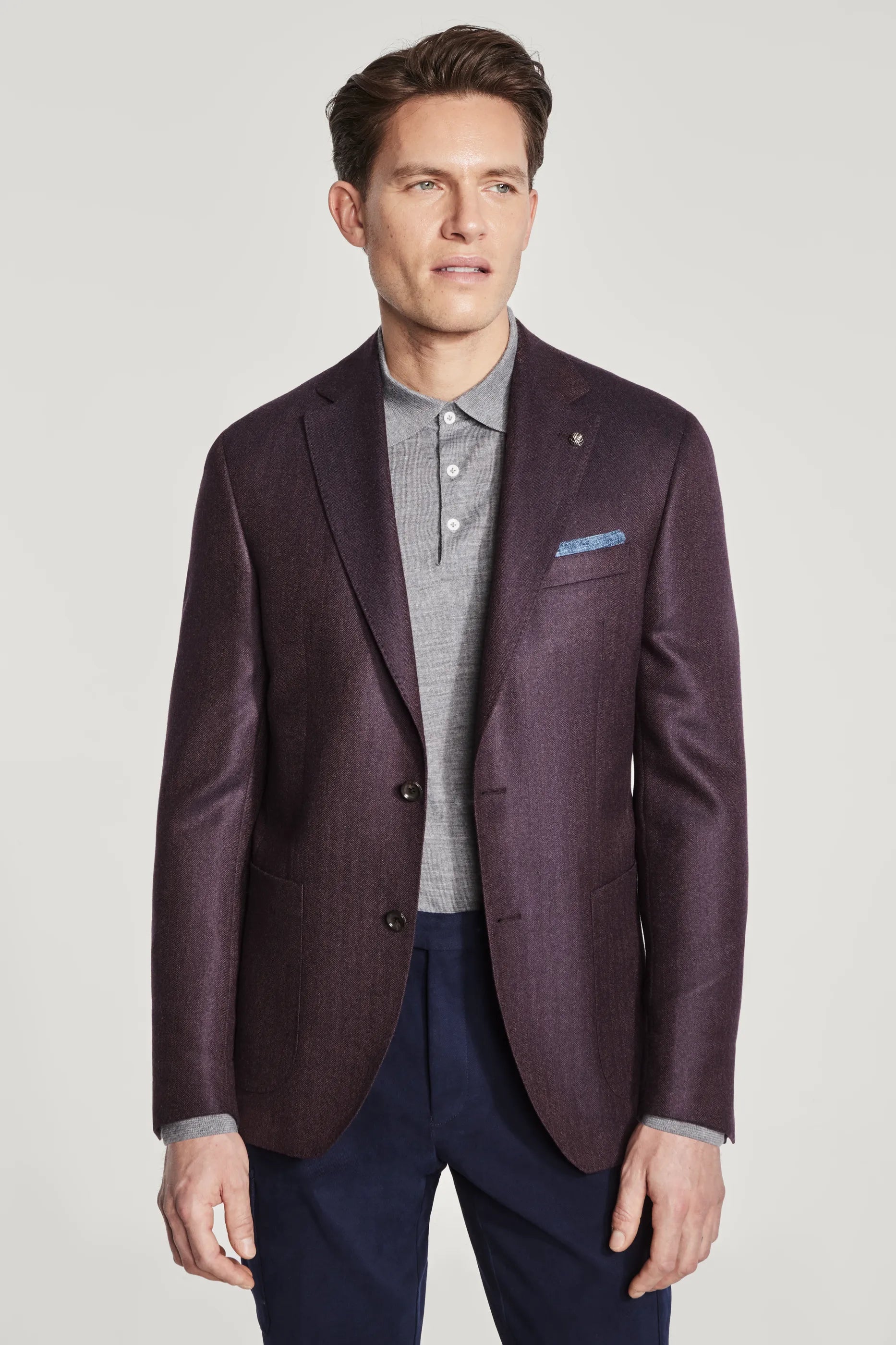 Alt view Berry Herringbone Blazer