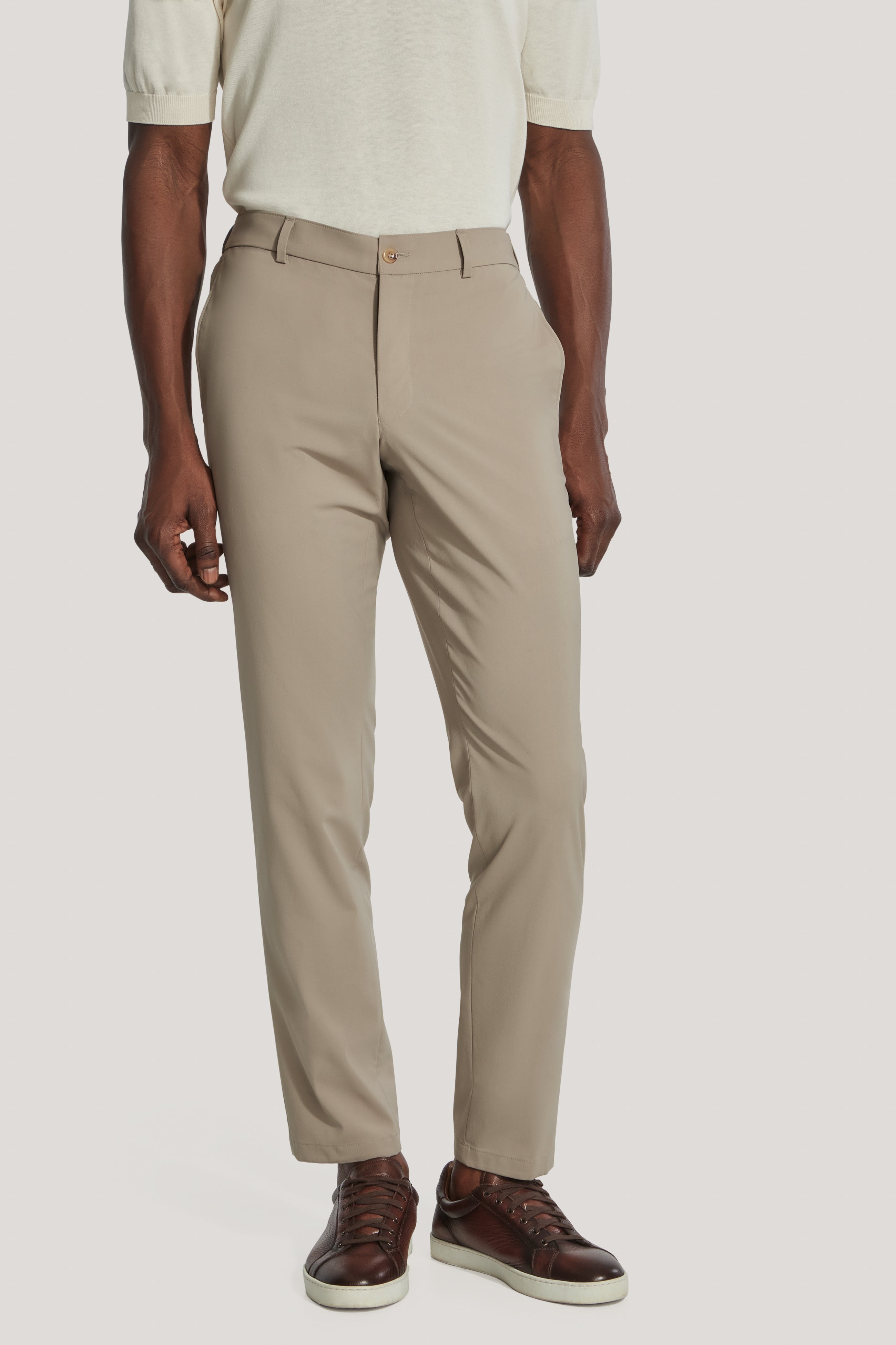 Alt view Tan Stretch Pant