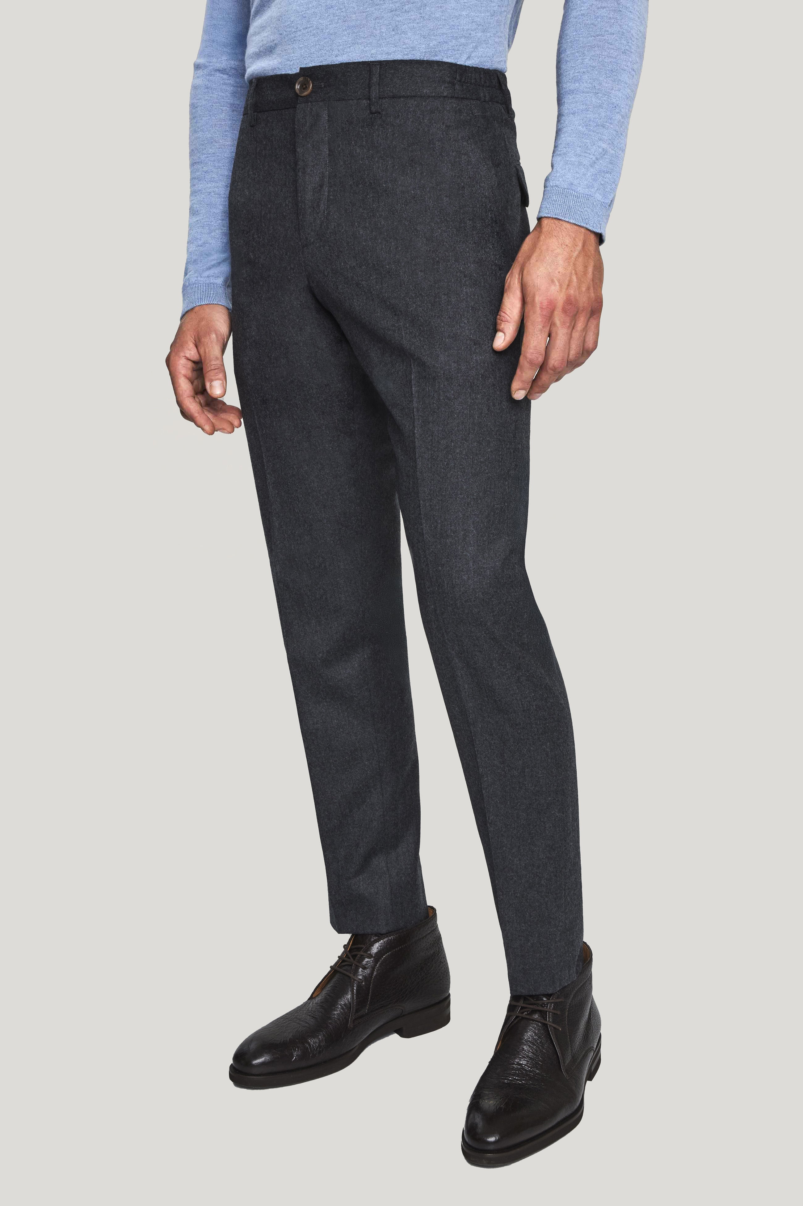 Alt view Charcoal Trouser with Stretch Waistband