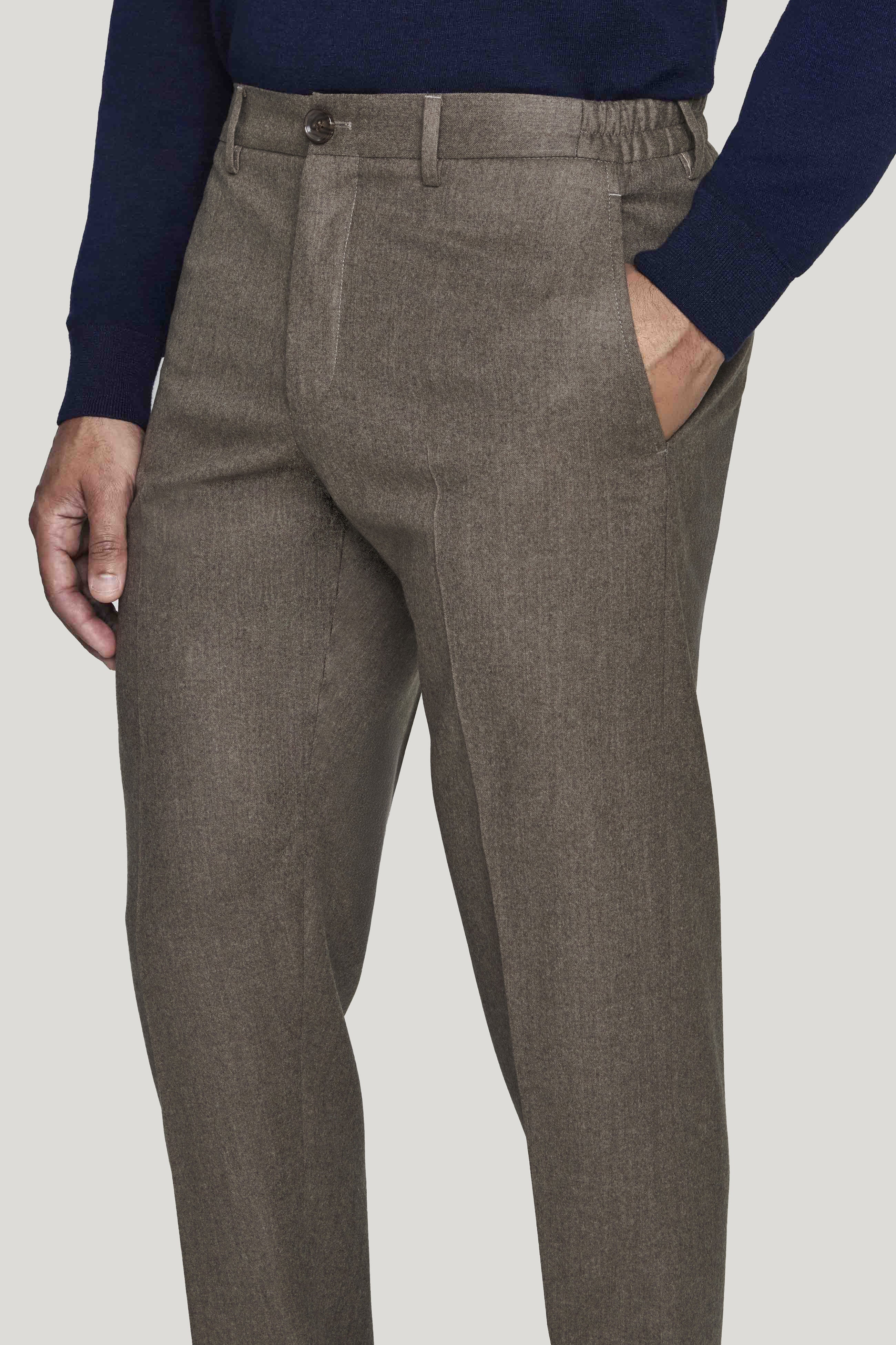 Alt view 1 Tan Trouser with Stretch Waistband