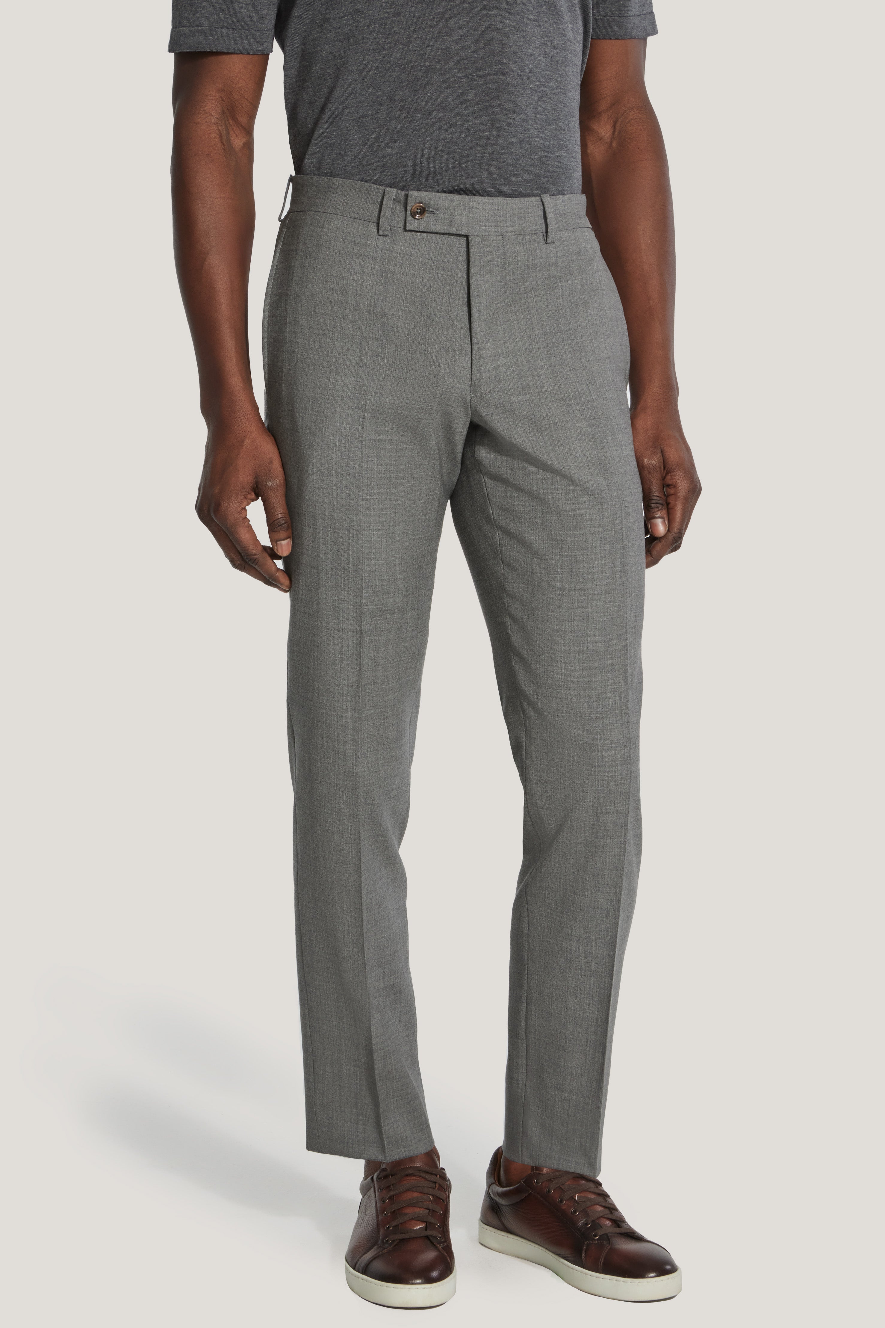 Alt view Mid Grey Stretch Trouser