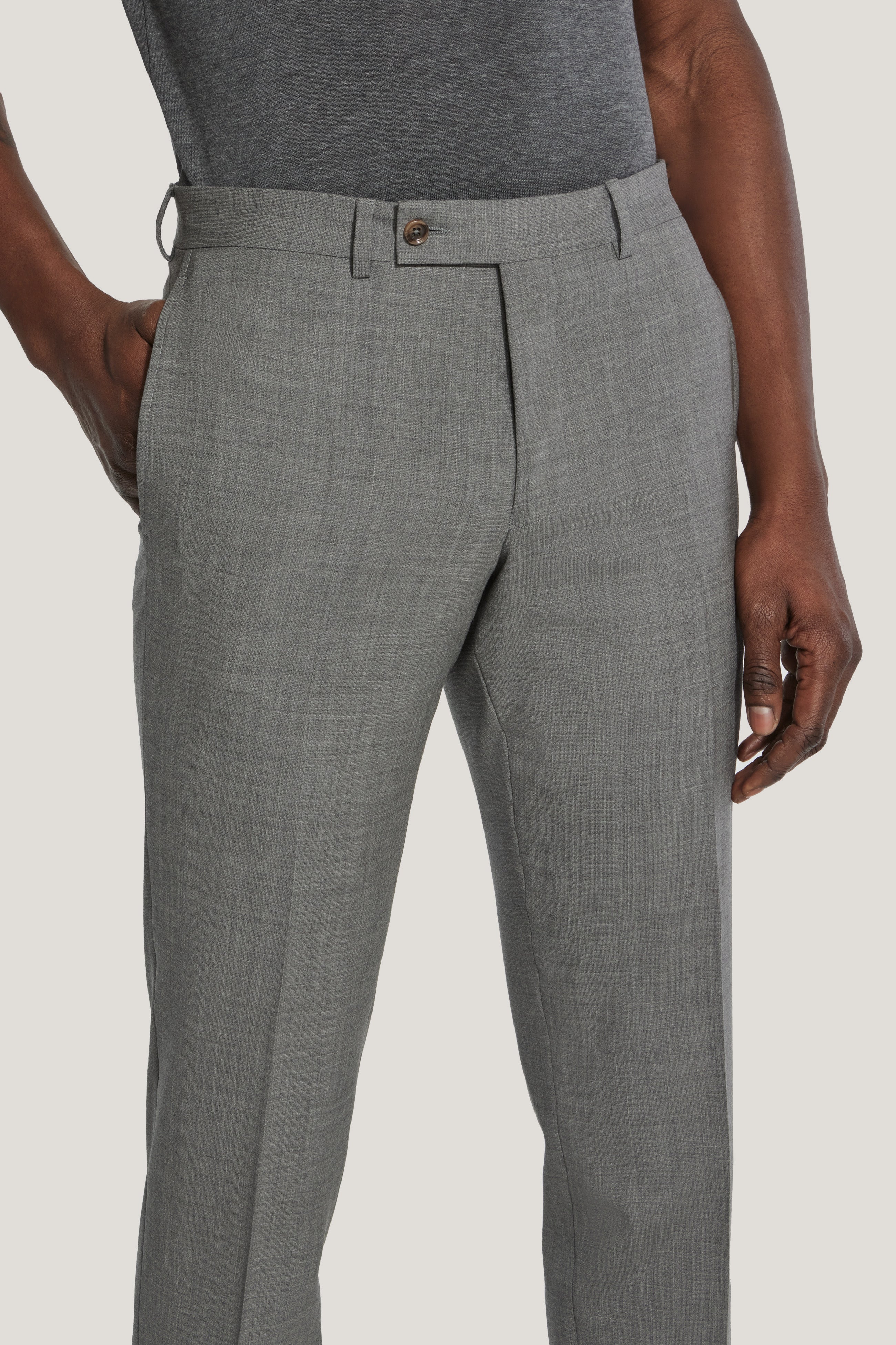 Alt view 1 Mid Grey Stretch Trouser