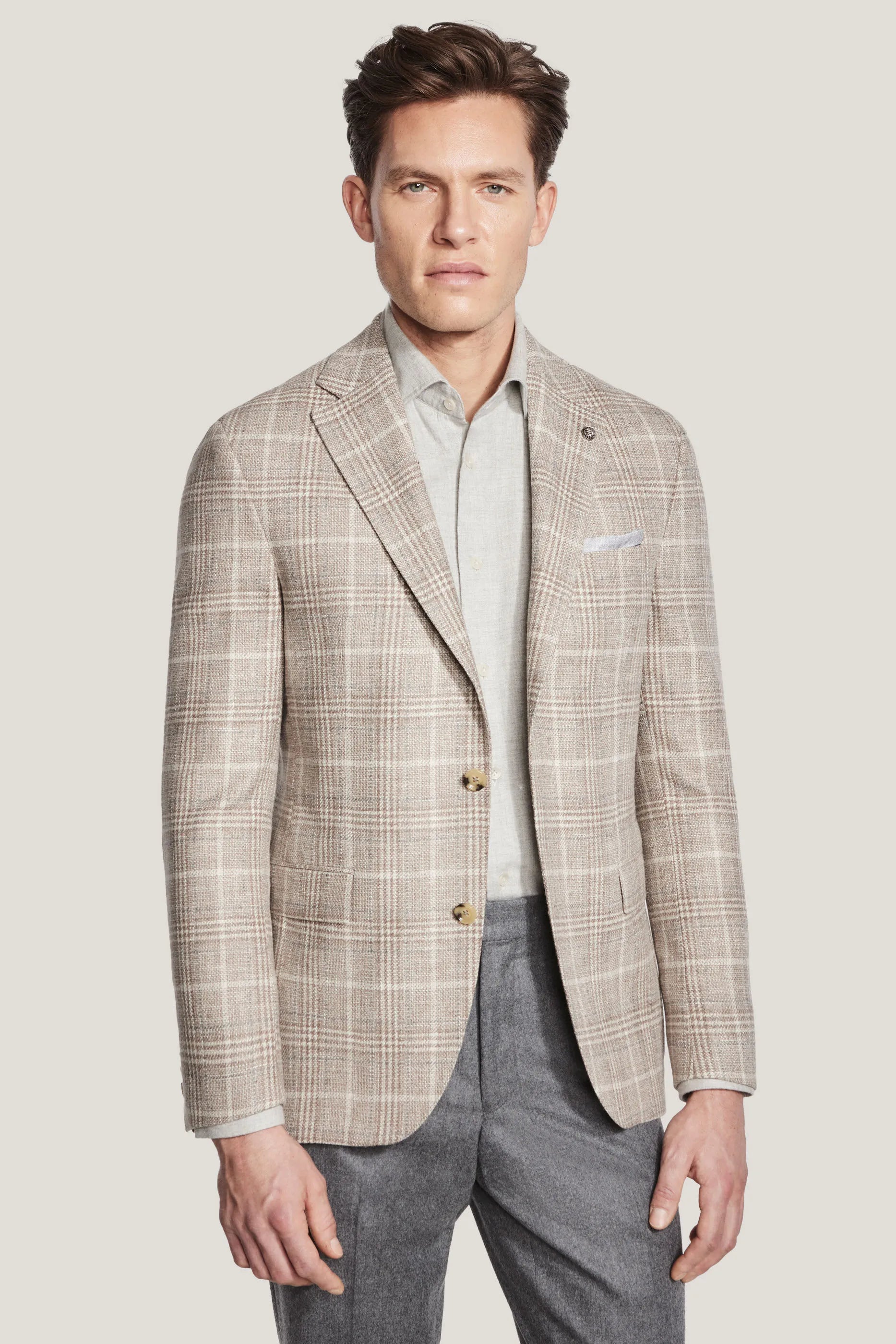 Alt view Tan Plaid Blazer