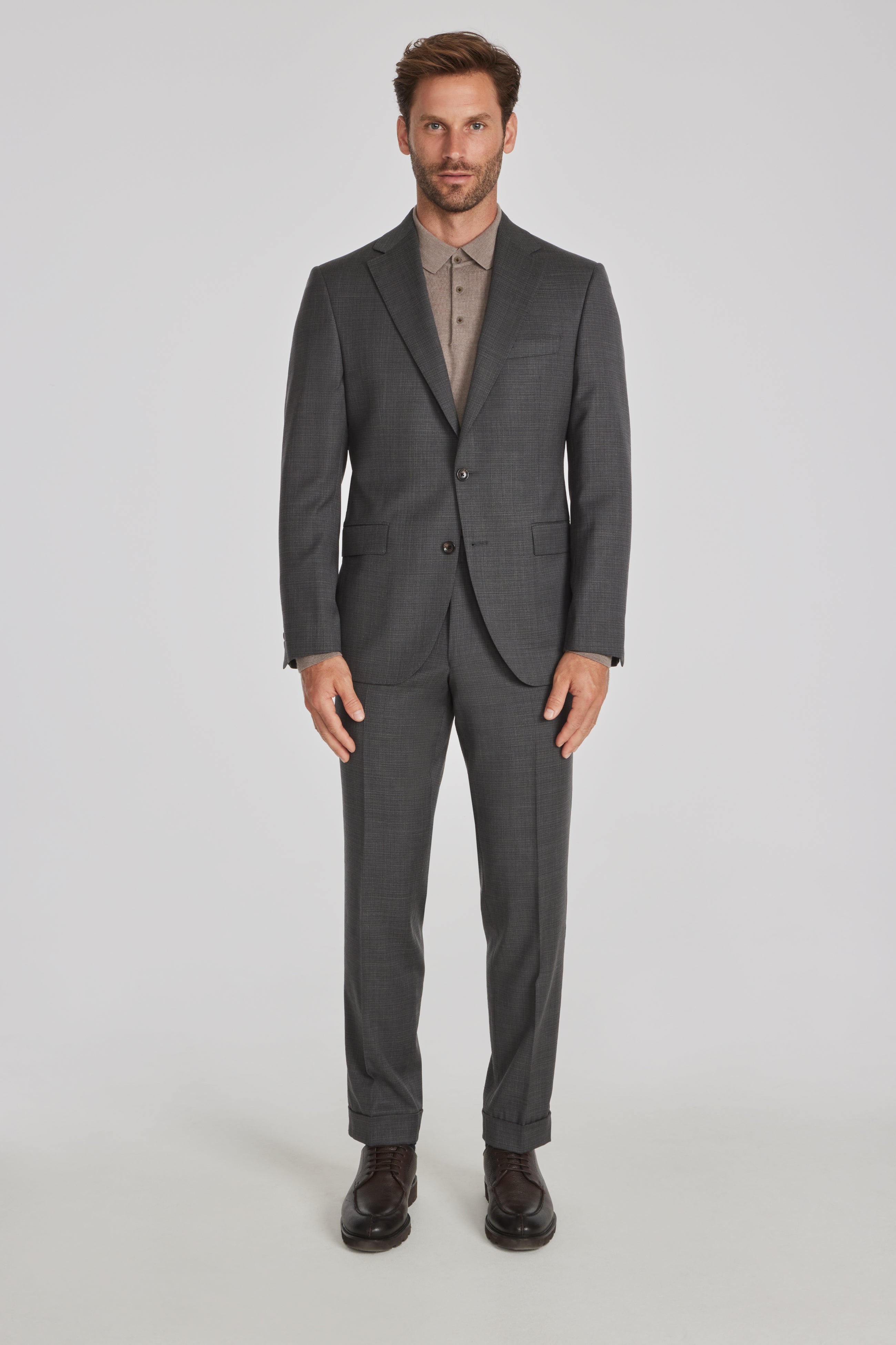 Yonder Blue Checks-Plaid Premium wool blend Double Breasted Suit For Men.