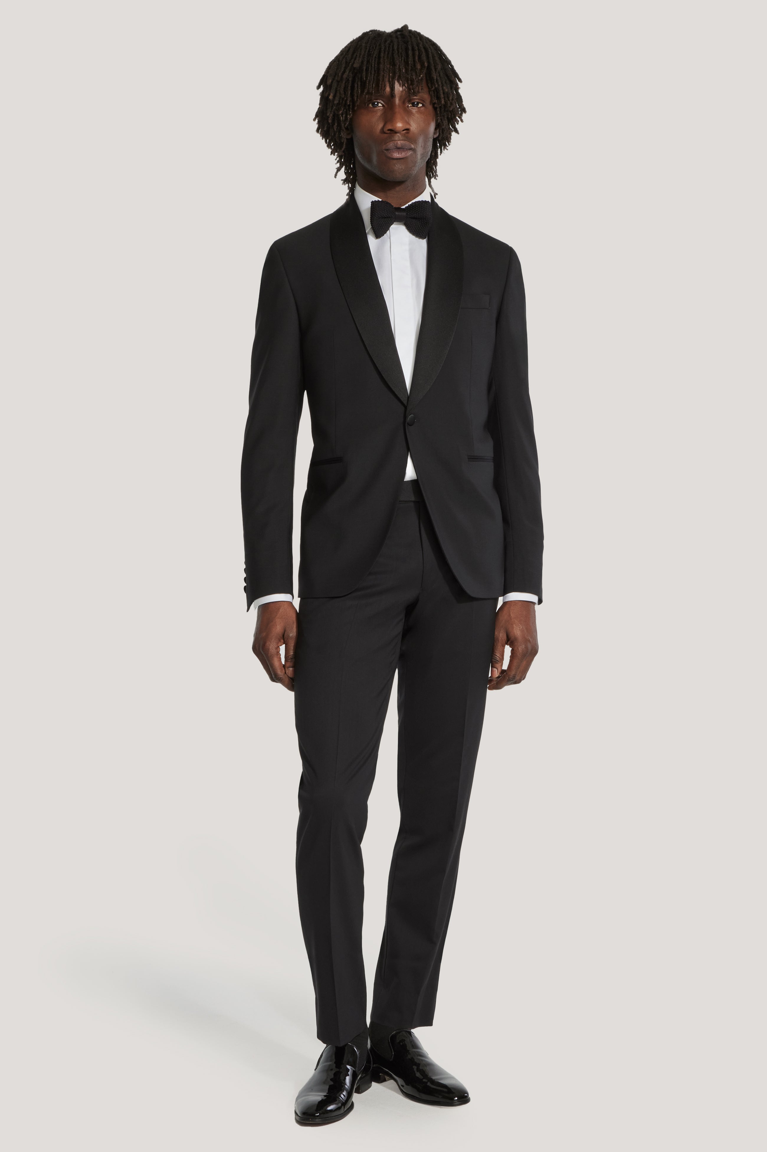 Alt view 1 Black Shawl Collar Solid Tuxedo Suit