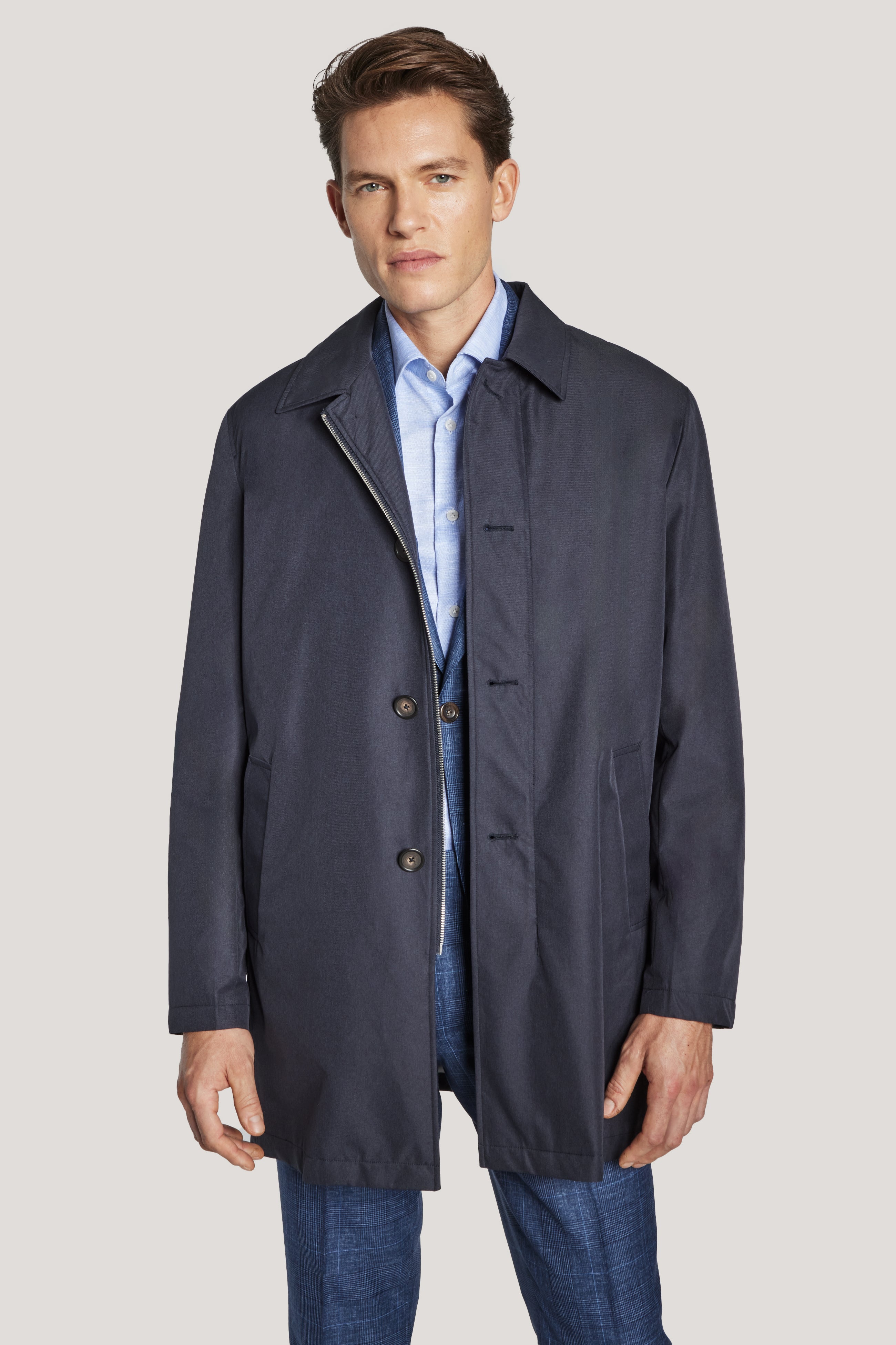 Alt view Navy Raincoat with Removable Liner