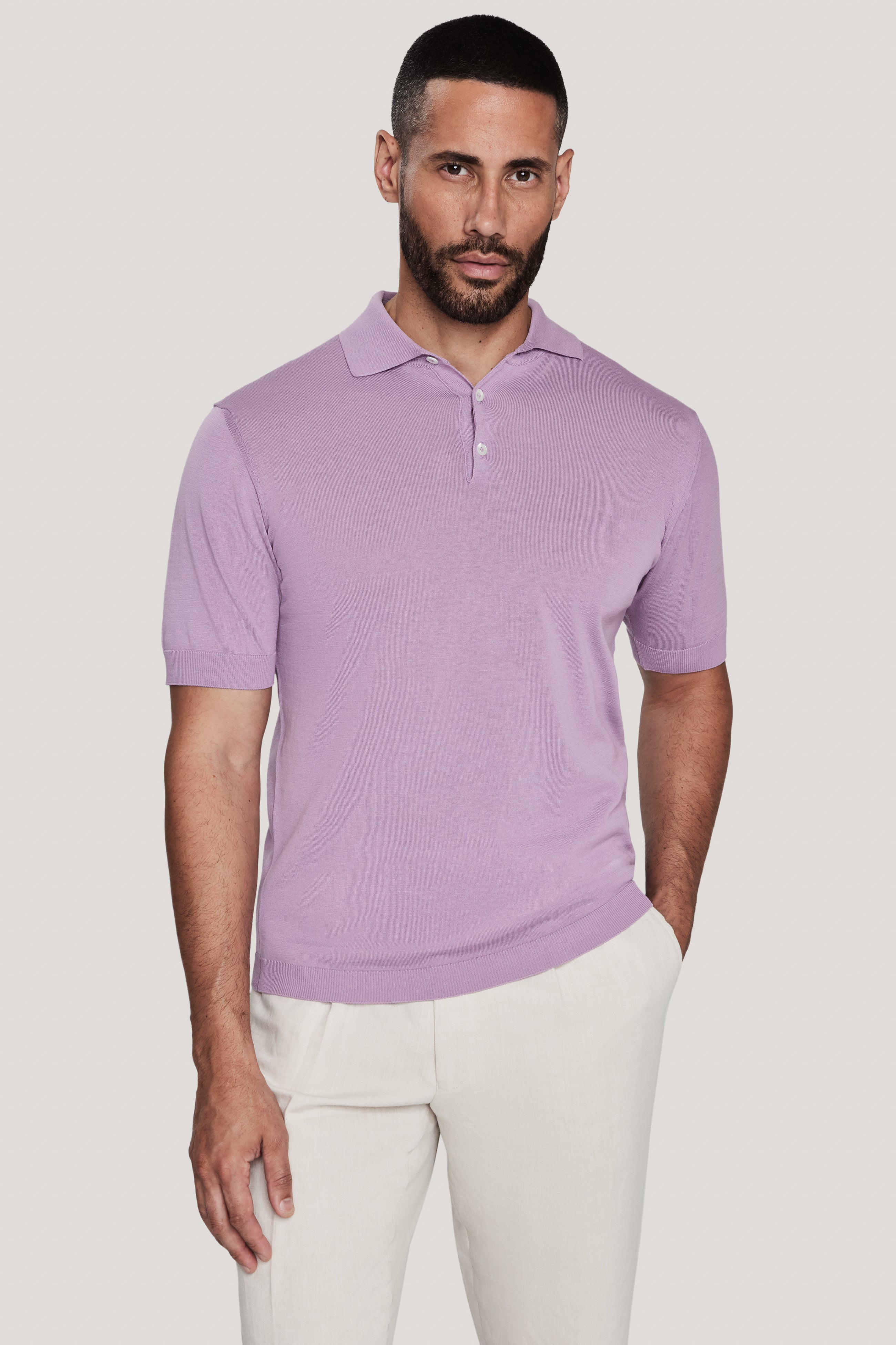 Alt view Lilac Knit Polo