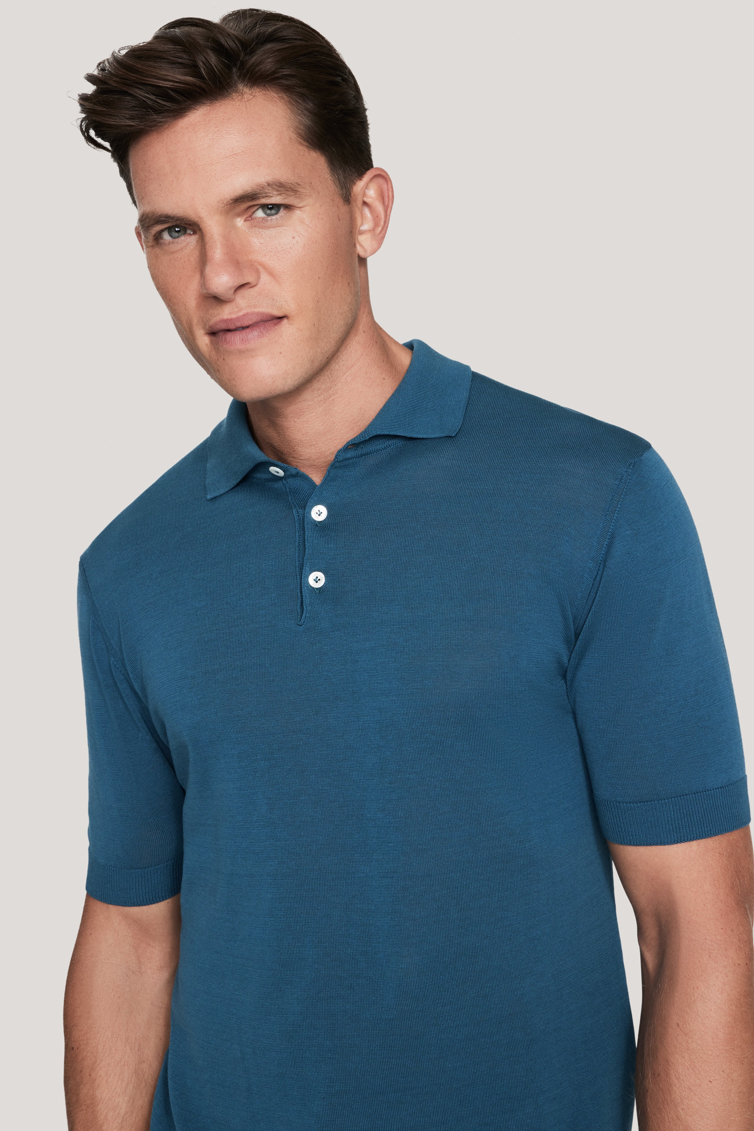 Alt view 1 Teal Knit Polo