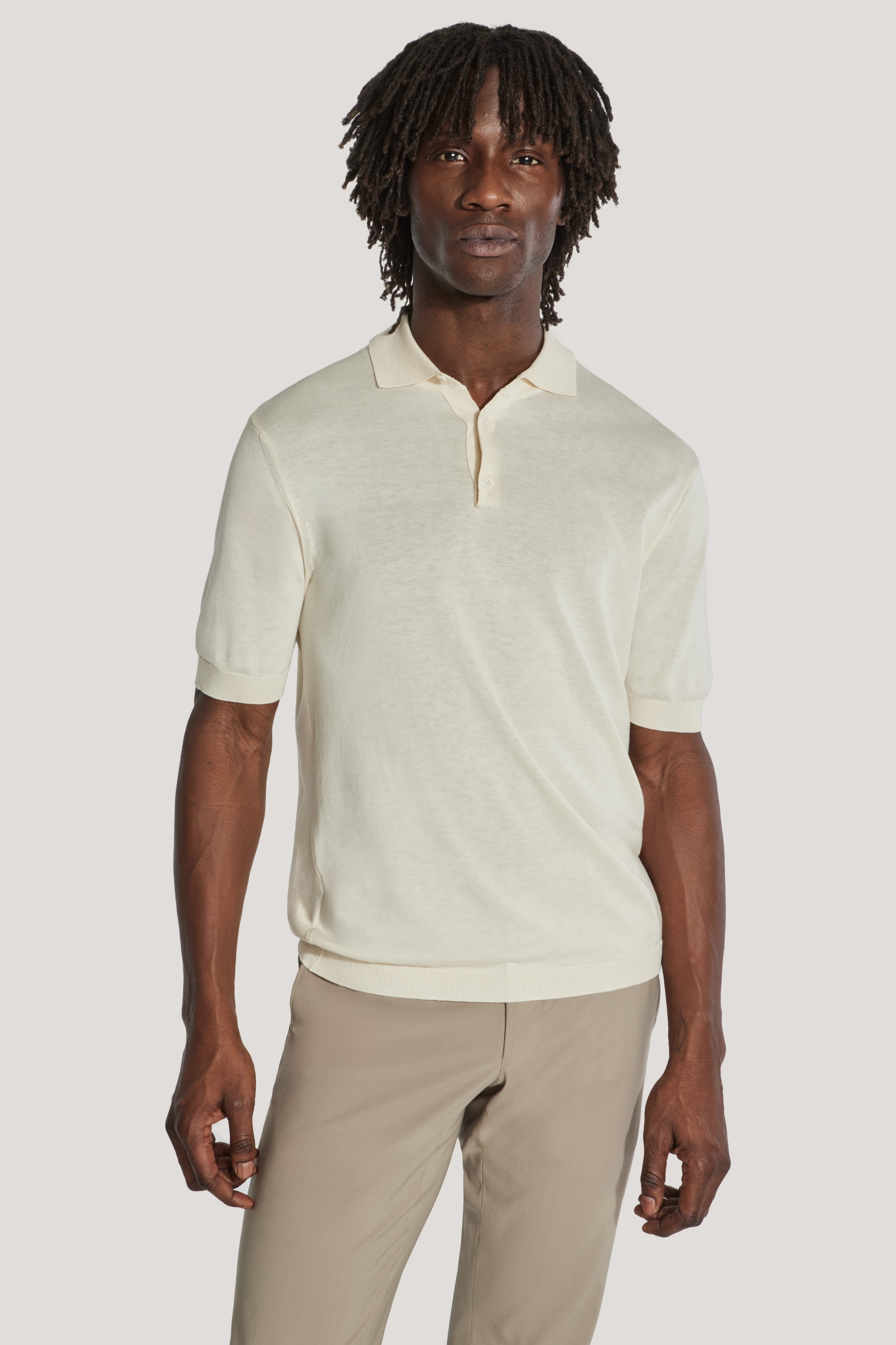 Alt view Ecru Knit Polo