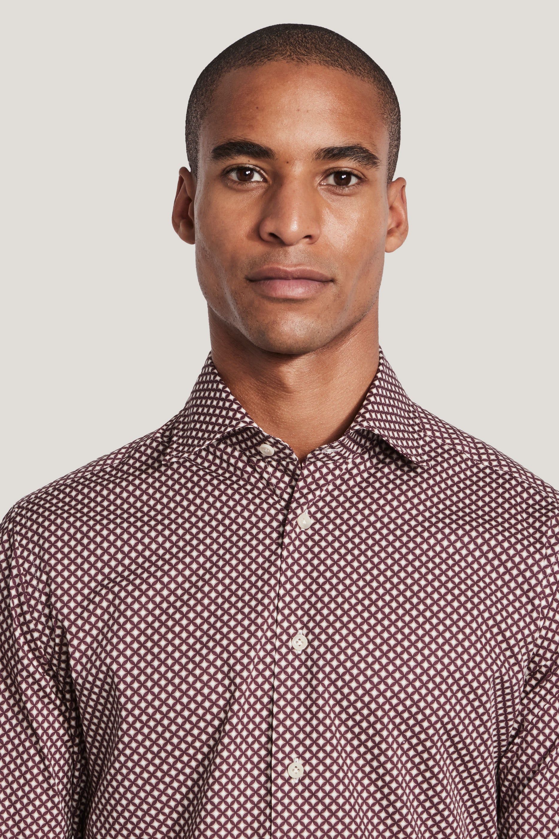 Alt view 1 Burgundy Geometric Print Sport Shirt