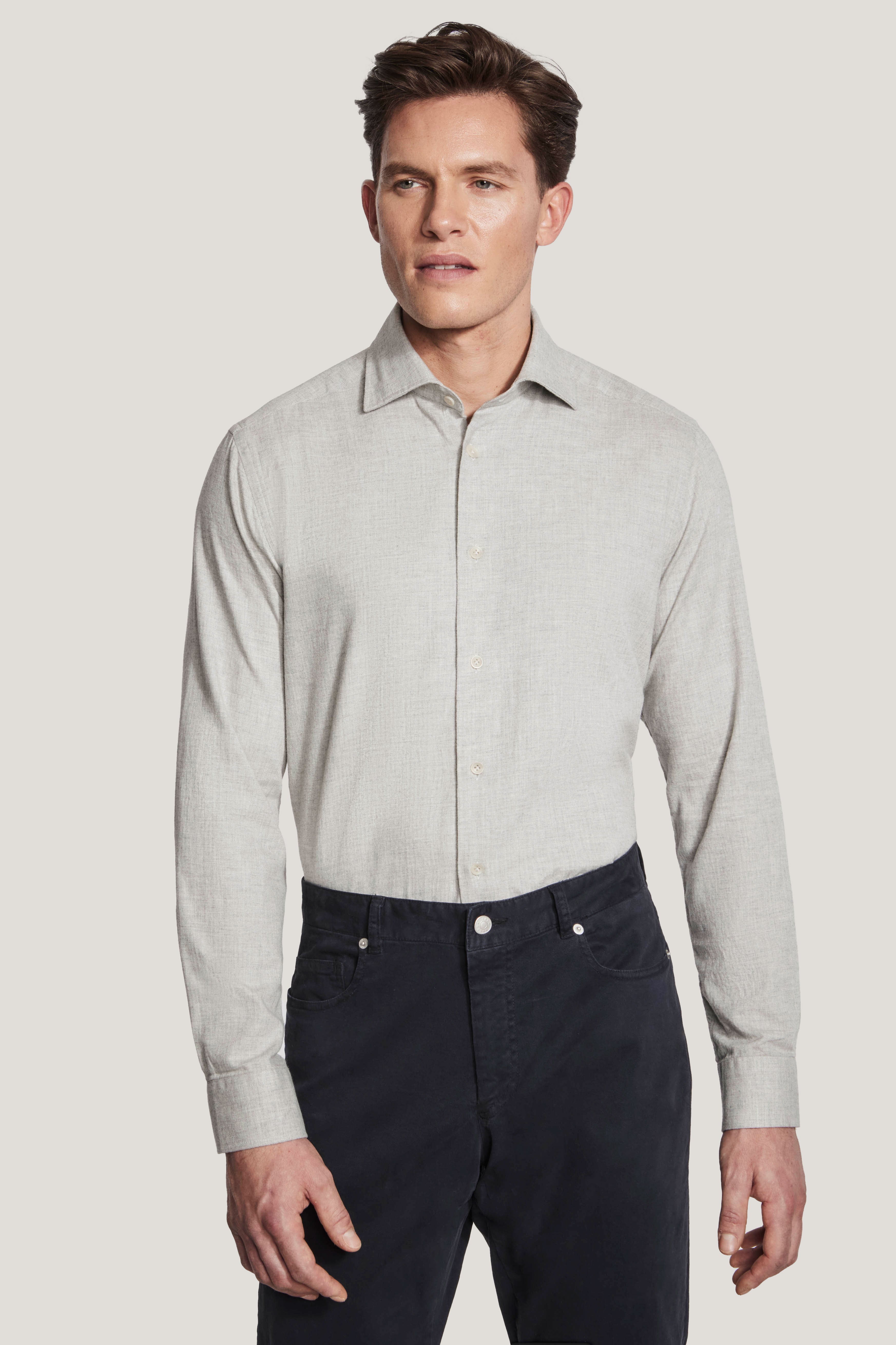 Alt view Grey Herringbone Sport Shirt