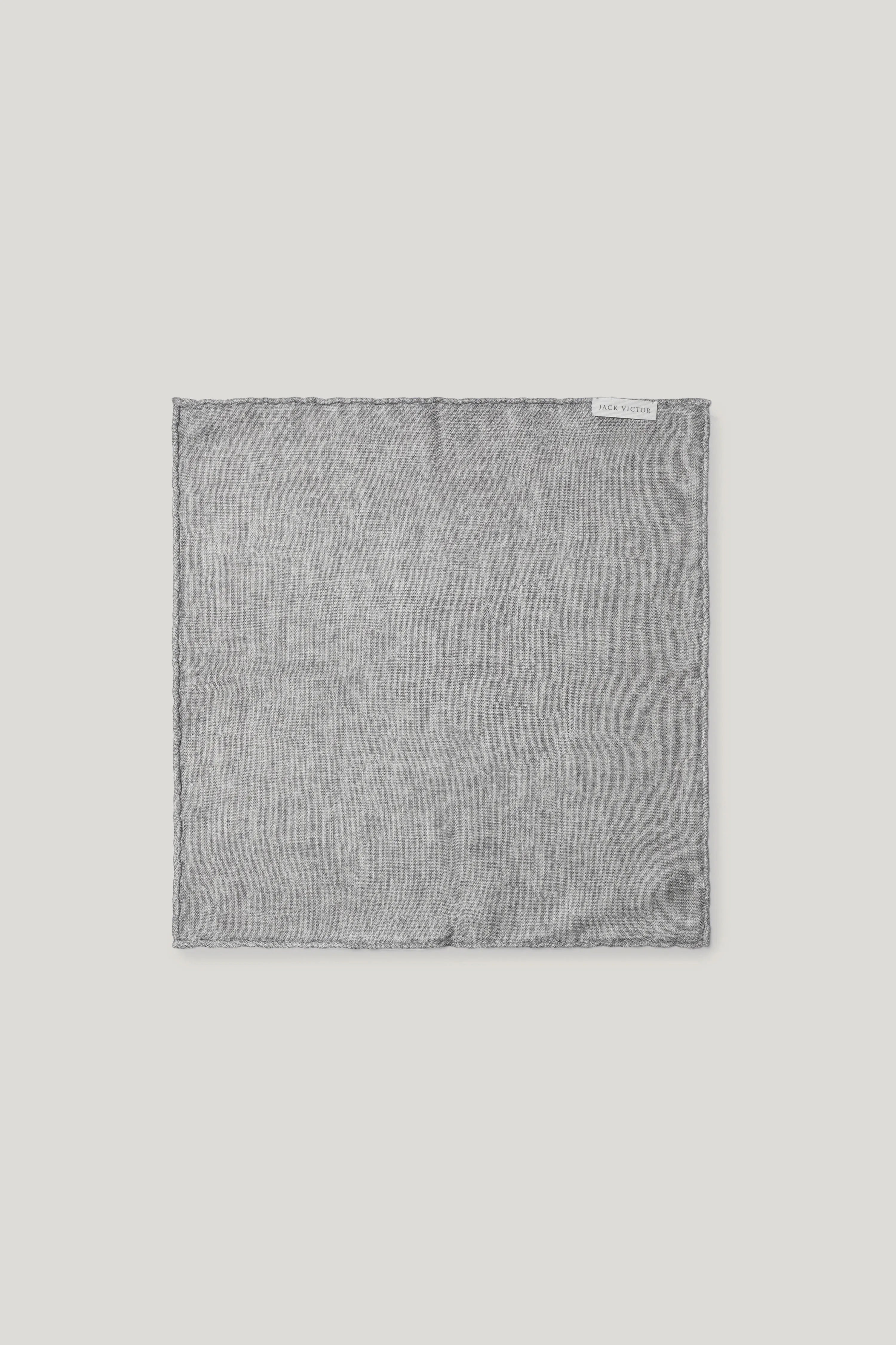 Alt view 1 Grey Monogram Printed Pocket Square