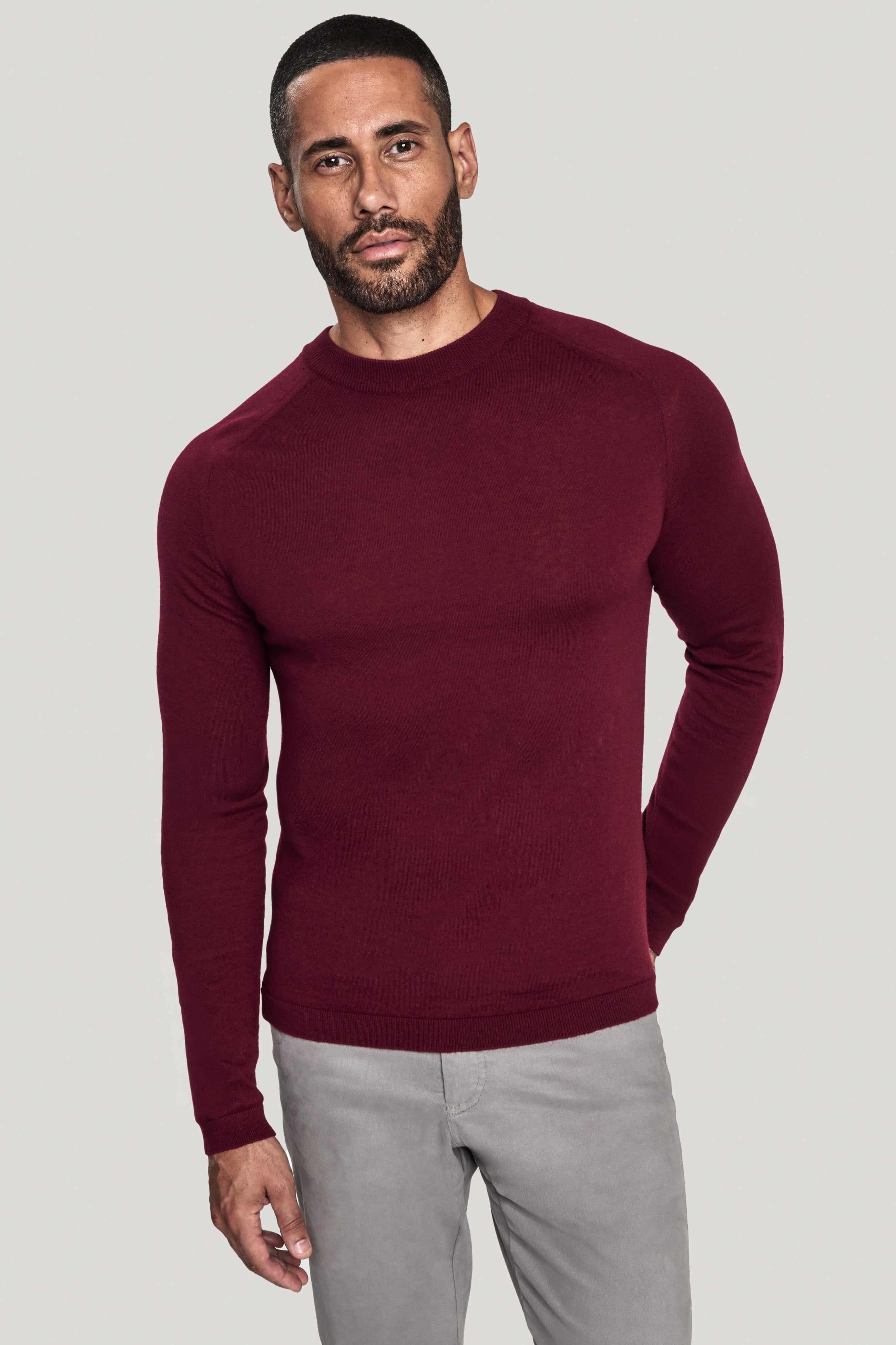 Alt view Burgundy Crew Neck