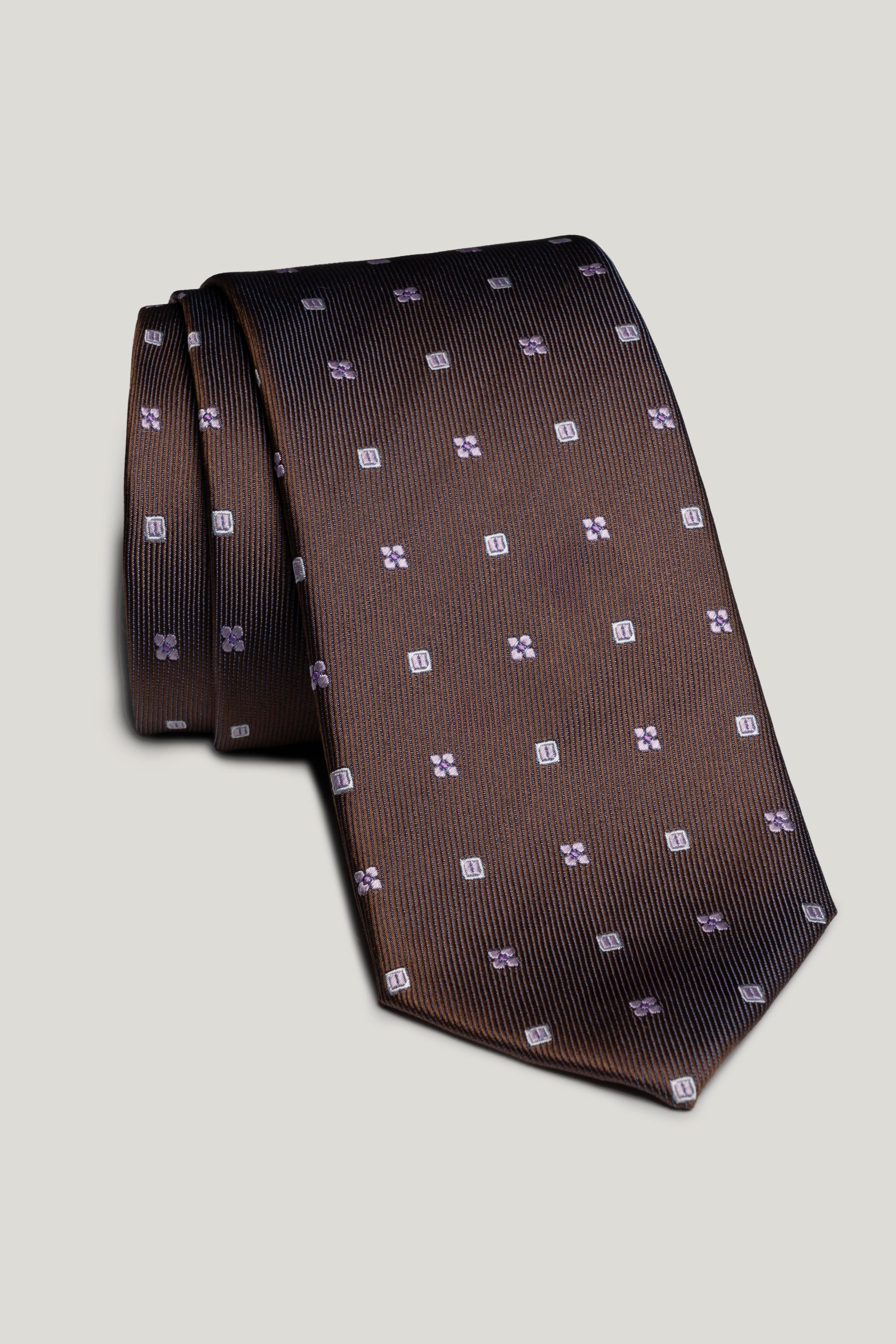 Alt view Brown Geometric Woven Tie