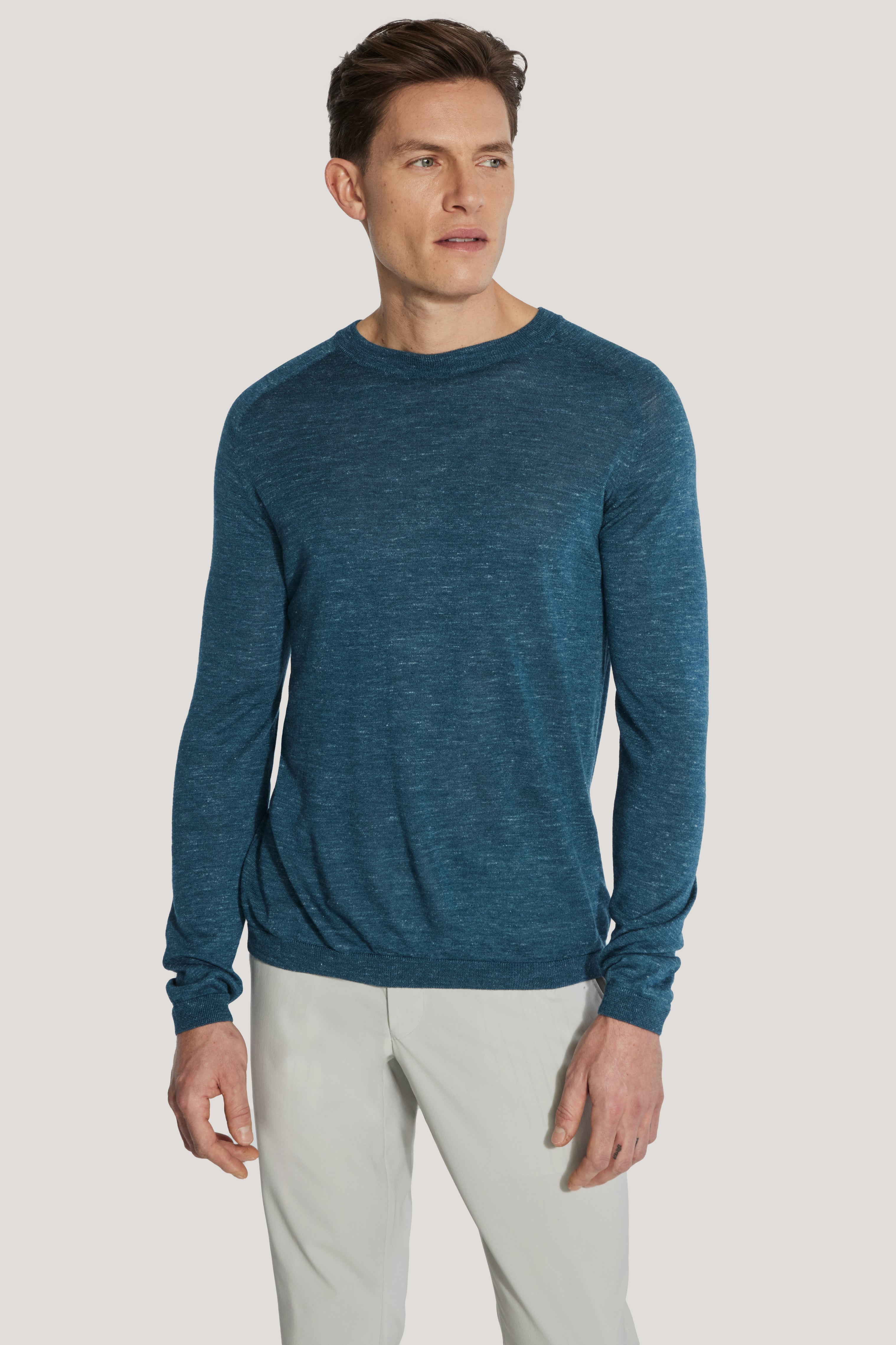 Alt view Teal Long Sleeve Crew Neck