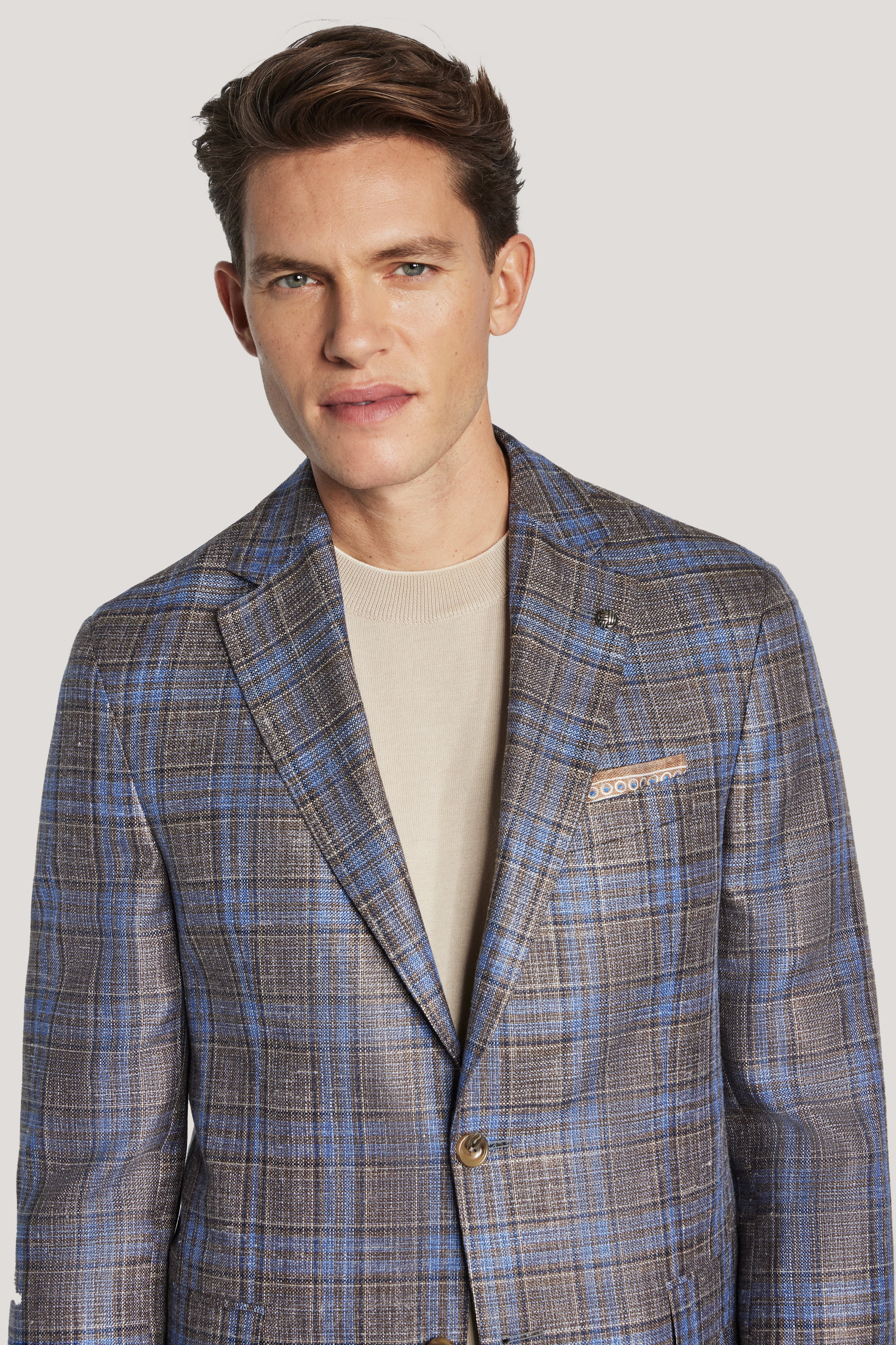 Alt view 1 Brown and Blue Plaid Blazer