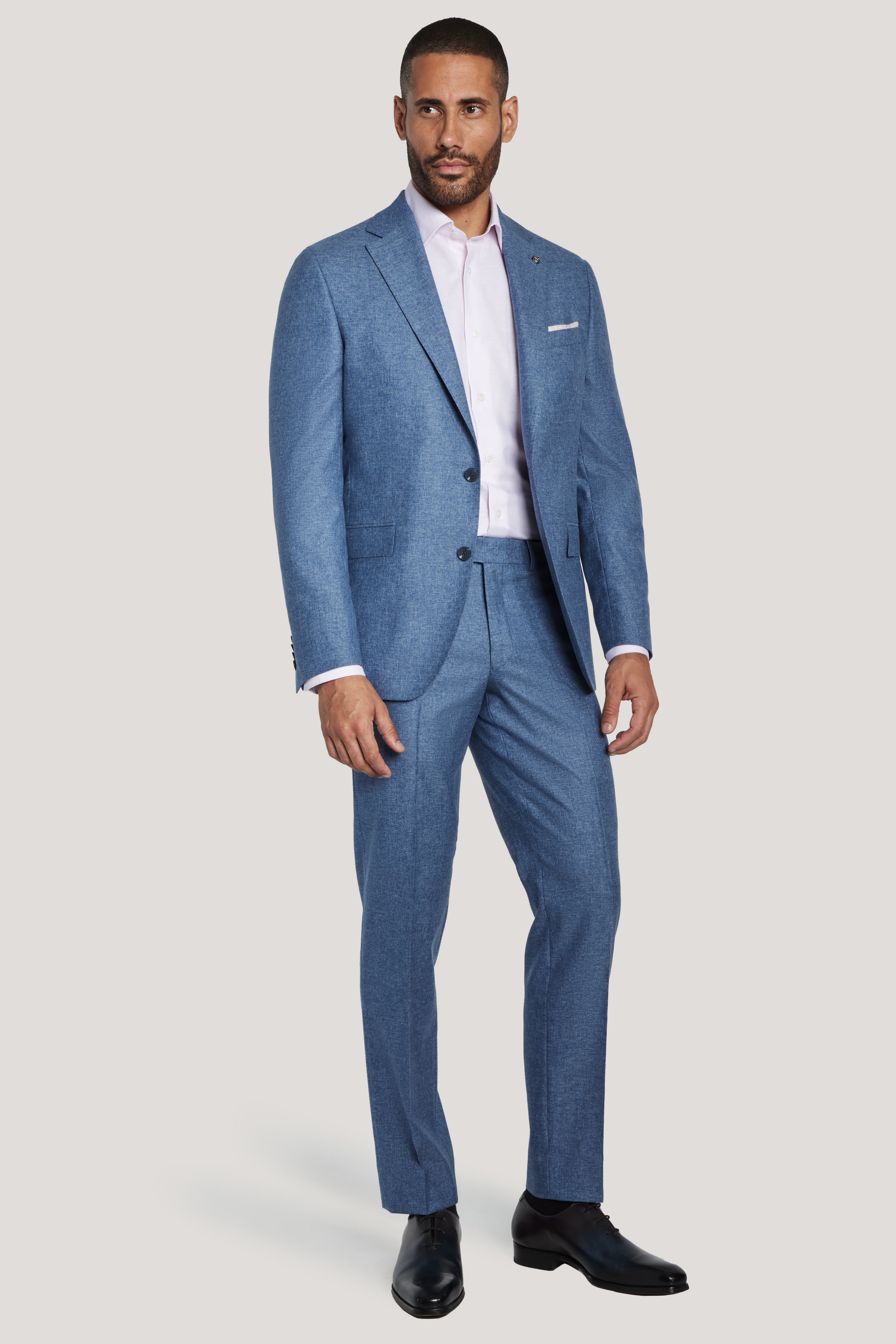 Alt view 1 Denim Blue Solid Melange Suit