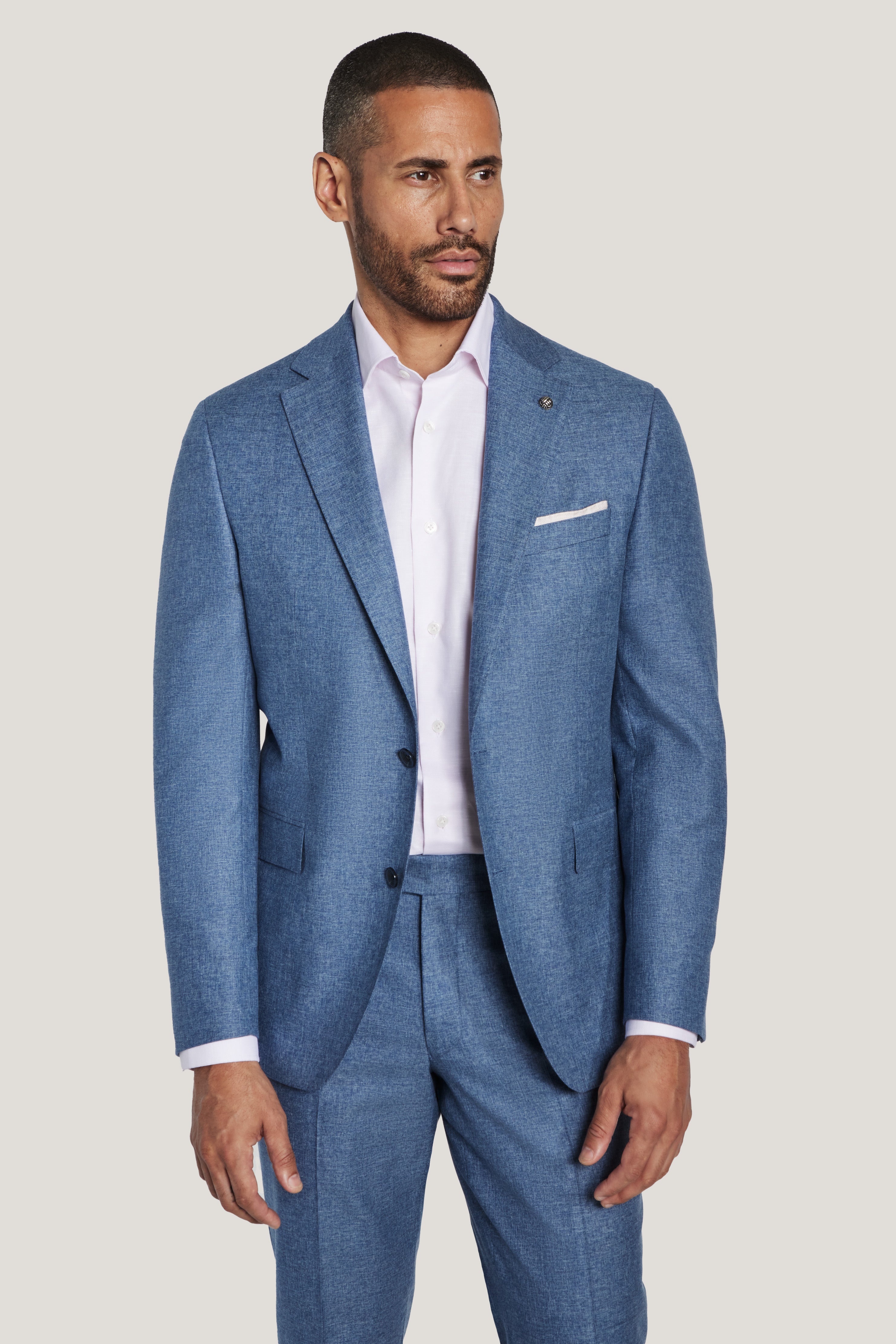 Alt view 1 Denim Blue Solid Melange Suit