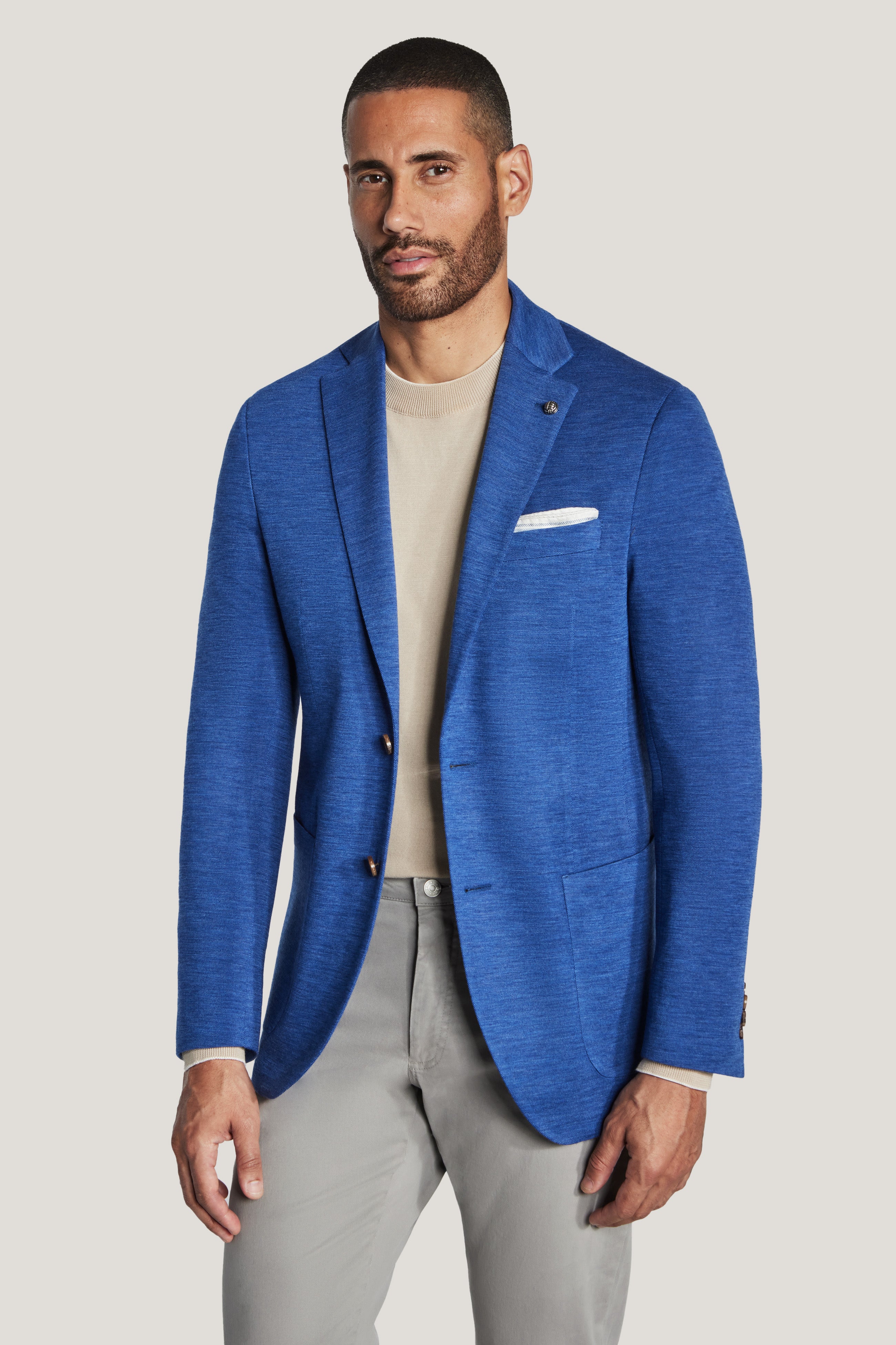 Alt view Blue Solid COMFORTWEAR™ Blazer