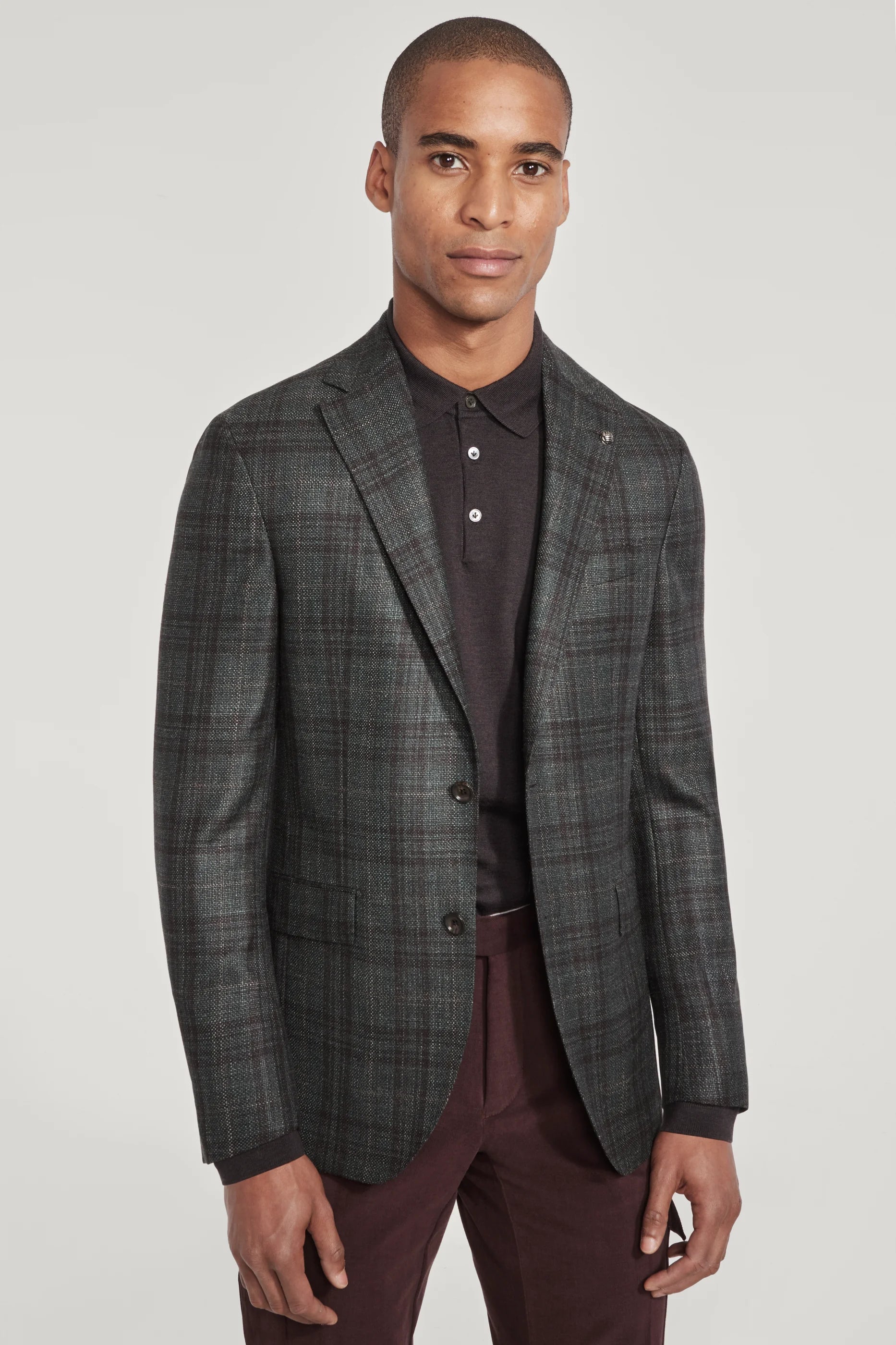 Alt view Olive Plaid Blazer